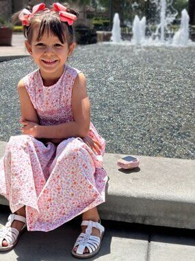 Just Friends Girl's Vintage Smocked Dress Floral Sleeveless Easter A-Line Size 4